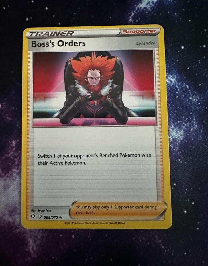Boss’s orders, Hobby en Vrije tijd, Verzamelkaartspellen | Pokémon, Zo goed als nieuw, Losse kaart, Ophalen of Verzenden