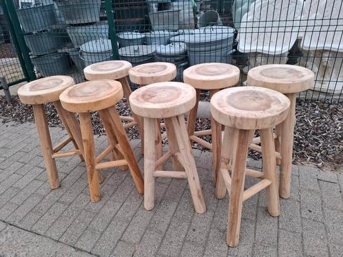 Echte TEAK houten barkrukken 70cm x 32cm! 3 PIKKEL EN NIEUW, Huis en Inrichting, Barkrukken, Zo goed als nieuw, Ophalen