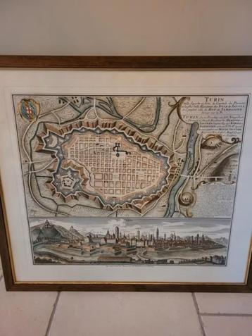 Oude Geografische kaart Turin beschikbaar voor biedingen