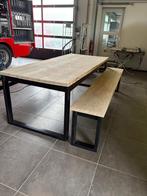 Table en chêne massif/metal, Tuin en Terras, Tuintafels, Ophalen, Zo goed als nieuw, Rechthoekig, Hout
