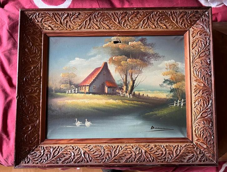 Paire de cadres anciens (fin XIXe / début XXe siècle)., Antiquités & Art, Art | Peinture | Classique, Enlèvement