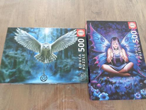 2 Puzzles 500 p. EDUCA  - ANNE STOKES, Hobby en Vrije tijd, Denksport en Puzzels, Gebruikt, Legpuzzel, 500 t/m 1500 stukjes, Ophalen of Verzenden
