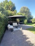 Zwarte parasol nieuw, Tuin en Terras, Ophalen, 3 tot 4 meter, Kantelbaar, Zweefparasol