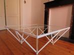 Glazen salontafel naar Italiaans design, Huis en Inrichting, Ophalen, Gebruikt, 50 tot 100 cm, Vierkant