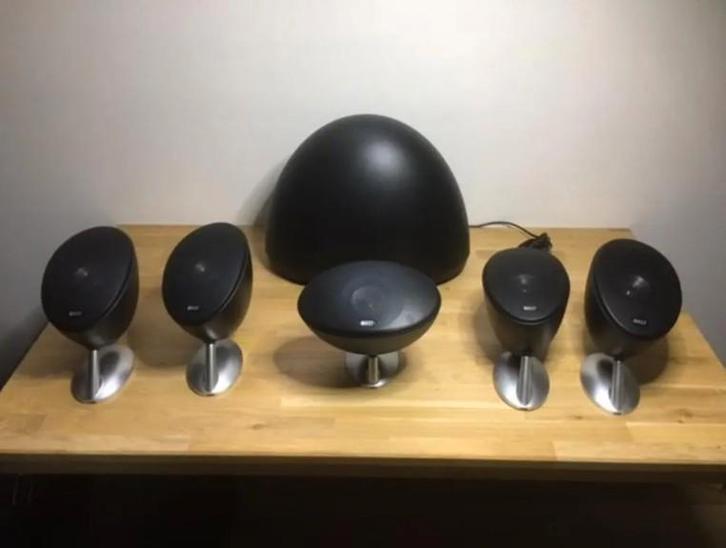 Surround set luidsprekers KEF E301 Egg zwart met subwoofer, Audio, Tv en Foto, Luidsprekerboxen, Ophalen of Verzenden