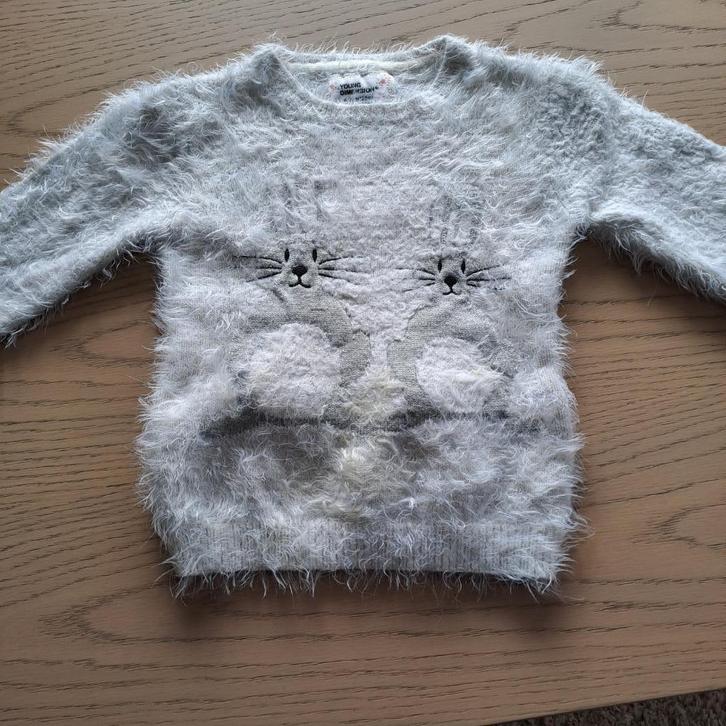 mooie, fluffy pull met konijntjes, maat 122, Kinderen en Baby's, Kinderkleding | Maat 122, Zo goed als nieuw, Meisje, Trui of Vest