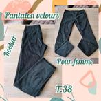 Pantalon en velours pour femme-vert foncé-Kookai-T.38, Kleding | Dames, Maat 38/40 (M), Kookai, Ophalen of Verzenden, Lang
