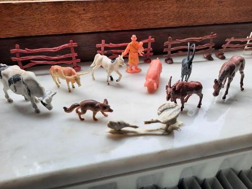 Complete Vintage Boerderij Speelset - Plastic Dieren, Herder, Antiek en Kunst, Antiek | Speelgoed, Ophalen