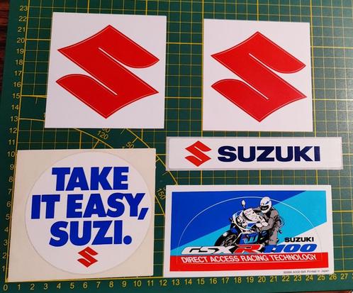 Lot 5x stickers Suzuki logo's - 1992 Suzuki GSX-R 1100, Collections, Autocollants, Enlèvement ou Envoi