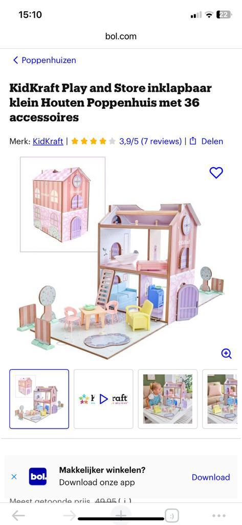 Kidkraft play&store poppenhuis, Kinderen en Baby's, Speelgoed | Poppenhuizen, Nieuw, Poppenhuis, Ophalen of Verzenden