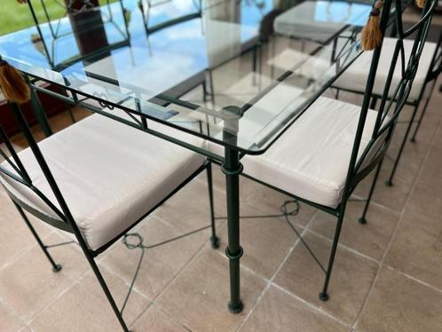 terras eettafel met 6 stoelen, Tuin en Terras, Tuinsets en Loungesets, Gebruikt, Eettafel, Ophalen