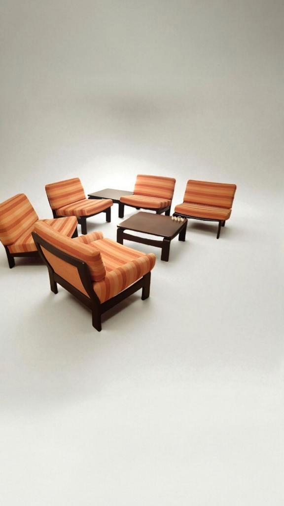Loungeset Carl Straub, Huis en Inrichting, Zetels | Zetels en Chaises Longues, Gebruikt, Hout, Ophalen
