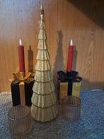 Kerst set decoratie goud nieuw, Huis en Inrichting, Woonaccessoires | Kandelaars en Kaarsen, Ophalen of Verzenden, Goud