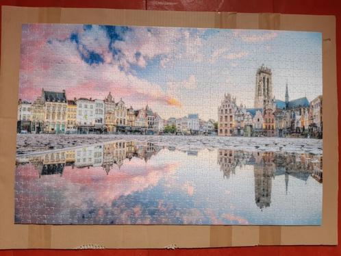 puzzel 1000 stukjes Mechelen Sint Romboutstoren Grote Markt, Hobby & Loisirs créatifs, Sport cérébral & Puzzles, Comme neuf, Puzzle
