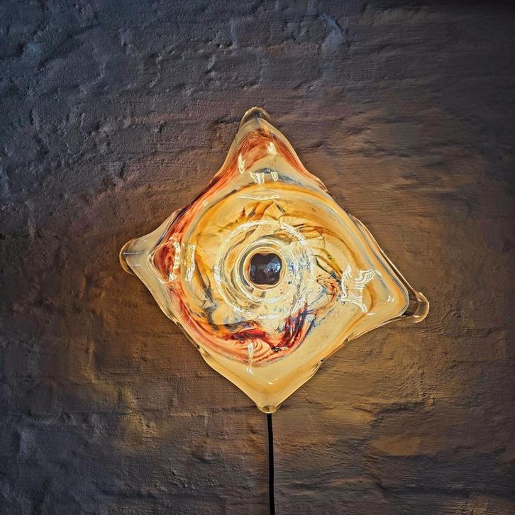 Lampe murale vintage en verre de Murano., Antiquités & Art, Antiquités | Éclairage, Enlèvement ou Envoi