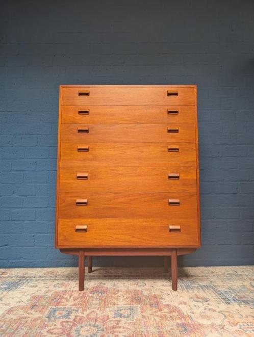 Vintage tallboy ladekast, Borge Mogensen, Deens design, Verzamelen, Retro, Huis en Inrichting, Ophalen