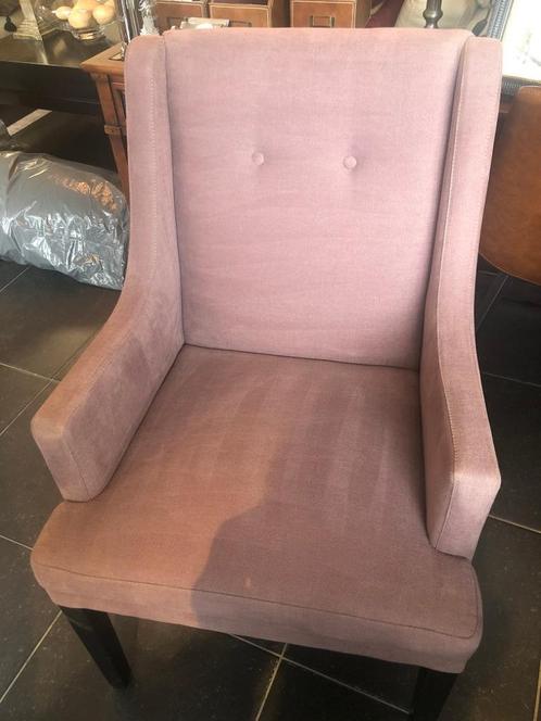 4x STOFFEN ARMSTOEL Taupekleur – STOEL ZETEL – Flamant, Huis en Inrichting, Woonaccessoires | Overige, Zo goed als nieuw, Ophalen