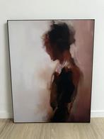 Abstract portret in aardetinten incl ophangsysteem 55x70 cm, Antiek en Kunst, Ophalen