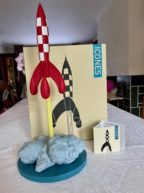 Tintin - La fusée au décollage - Les Icônes - TTBE, Verzamelen, Beelden en Beeldjes, Zo goed als nieuw, Overige typen, Ophalen of Verzenden