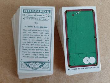Billiards by Tom Newman complete set 50 chromos biljart 1929 beschikbaar voor biedingen