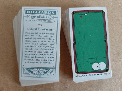 Billiards by Tom Newman complete set 50 chromos biljart 1929, Verzamelen, Foto's en Prenten, Overige onderwerpen, Voor 1940, Ophalen of Verzenden