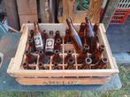 Houten bierbak Amelot Zele met flesjes, Ophalen of Verzenden, Gebruikt, Overige typen