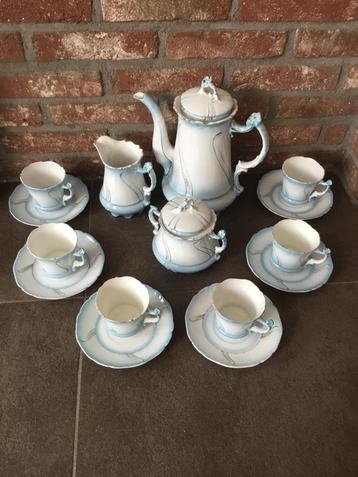 Antiek koffieservies van Carl Tielsch, Duits porselein beschikbaar voor biedingen