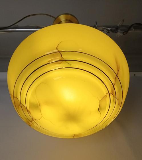 Lamp gemarmerd opaline jaren '40-'50, Antiek en Kunst, Antiek | Verlichting, Ophalen of Verzenden