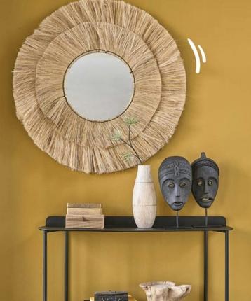 Grand miroir fibres naturelles Maisons du Monde, Enlèvement ou Envoi, Comme neuf