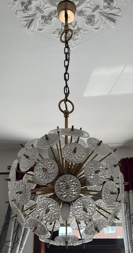 Lustre Sputnik Vintage – Val Saint Lambert, Antiek en Kunst, Antiek | Verlichting, Ophalen
