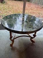 Ronde salontafel met marmeren blad, Huis en Inrichting, Ophalen, Gebruikt, 50 tot 100 cm, Klassiek