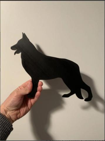 'Wall-art' silhouet van hondenras naar keuze 3D-geprint