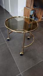 Vintage gouden serveer trolley, bijzettafel,, Huis en Inrichting, Ophalen, Zo goed als nieuw