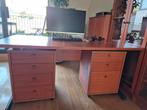 bureau, 2 boekenkasten en 2-deurs kledingkast in mahoniehout, Ophalen, Gebruikt, Bureau