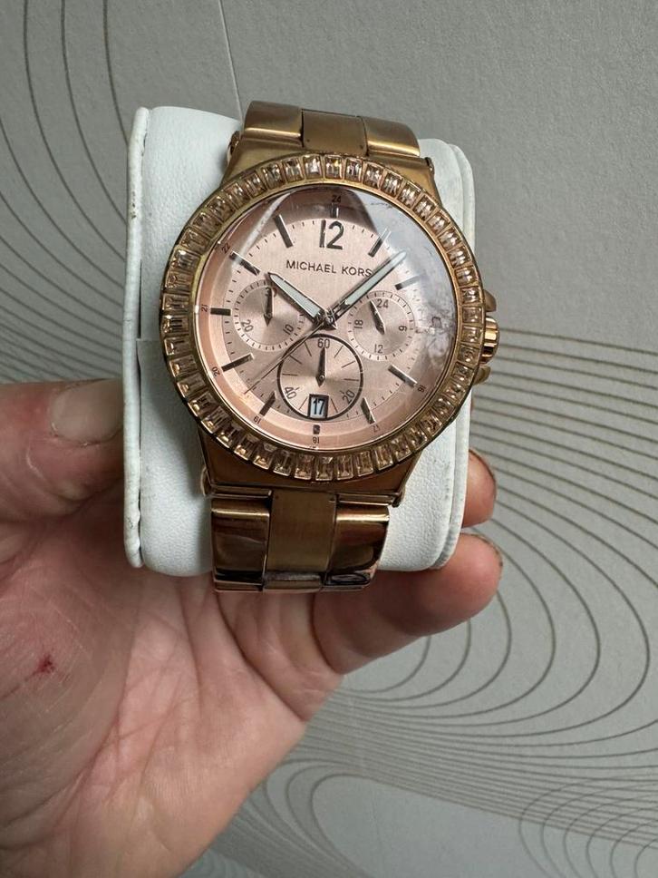 Michael Kors Dylan MK5412, Handtassen en Accessoires, Horloges | Dames, Zo goed als nieuw, Polshorloge, Overige merken, Staal