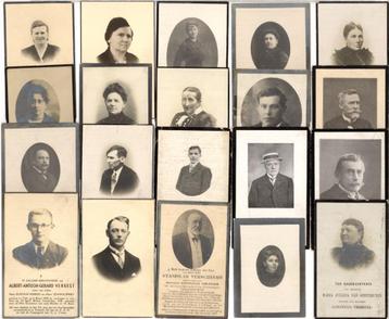40 Oude bidprentjes met foto † 1900 beschikbaar voor biedingen