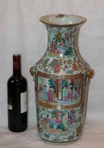 Grote Chinese vaas 19de eeuw porselein polychroom, Antiek en Kunst, Ophalen of Verzenden