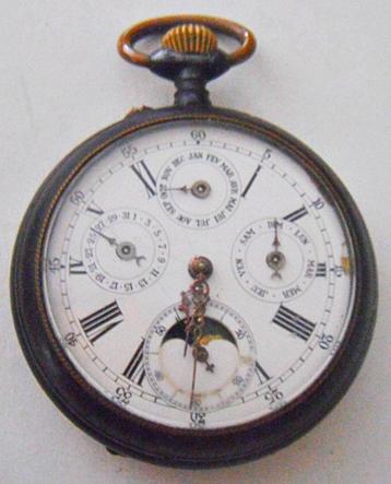 Montre poche régulateur triple quantième + phase de lune, Enlèvement ou Envoi, Utilisé