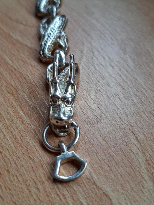 Zilveren armband draak., Handtassen en Accessoires, Armbanden, Zo goed als nieuw, Ophalen of Verzenden