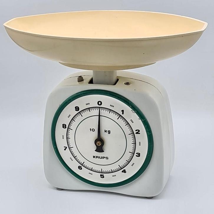 vintage analoge Krups keukenweegschaal 1960s, Antiquités & Art, Curiosités & Brocante, Enlèvement ou Envoi