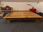 Cadre de lit en bois avec sommier à lattes 160cm-200cm, Maison & Meubles, Hout, Brun, Enlèvement, Utilisé