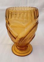 Amberkleurige Art deco vaas persglas, Ophalen of Verzenden