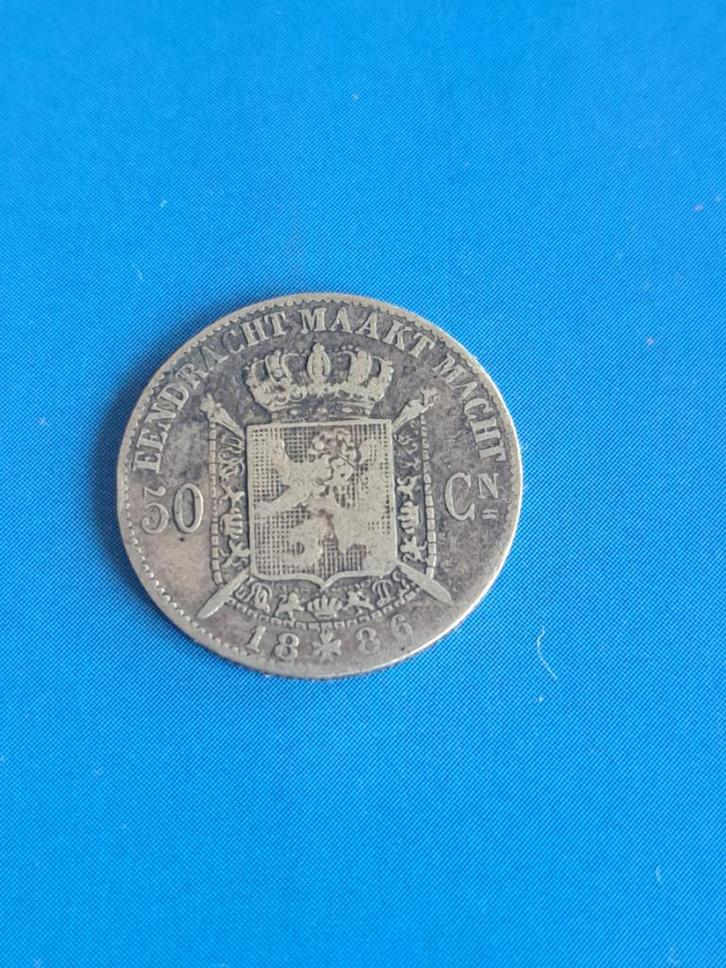 1886, 98 en 99 complete serie 3x 50 centiem in zilver, Postzegels en Munten, Munten | België, Setje, Zilver, Zilver, Verzenden