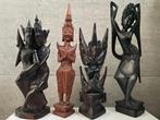 Balinese houten beeldjes (4 stuks) - uit Bali Indonesië, Antiek en Kunst, Ophalen