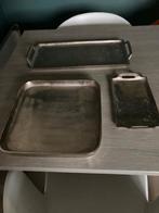3 ijzeren schalen zilver kleurig 1 maal gebt  apart gekocht, Enlèvement, Comme neuf