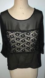 Nieuwe zwarte blouse met kant maat 36, Nieuw, Maat 36 (S), Zwart, Verzenden