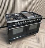 Luxe Zwart Hoogglans Boretti Fornuis Gas/Electro + Frytop, Hete lucht, 60 cm of meer, Ophalen of Verzenden, Zo goed als nieuw