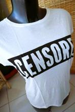 wit T-shirt censored, Maat 38/40 (M), Only, Wit, Nieuw