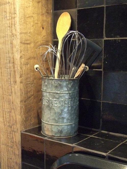 Keukenhulphouder ~ Utensils~ landelijk zinc, Antiek en Kunst, Antiek | Keukengerei, Ophalen of Verzenden