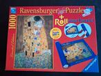 Ravensburger Gustav Klimt - De kus 1000st. Met rol., Ophalen of Verzenden, Zo goed als nieuw